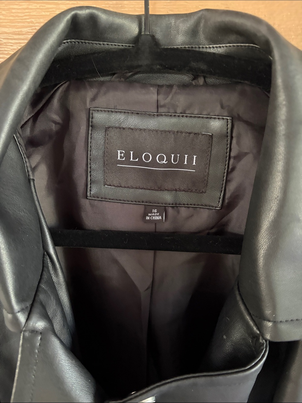Eloquii Classic Black Leather Asymmetrical Moto Jacket -Sz 16 - Picture 2 of 10